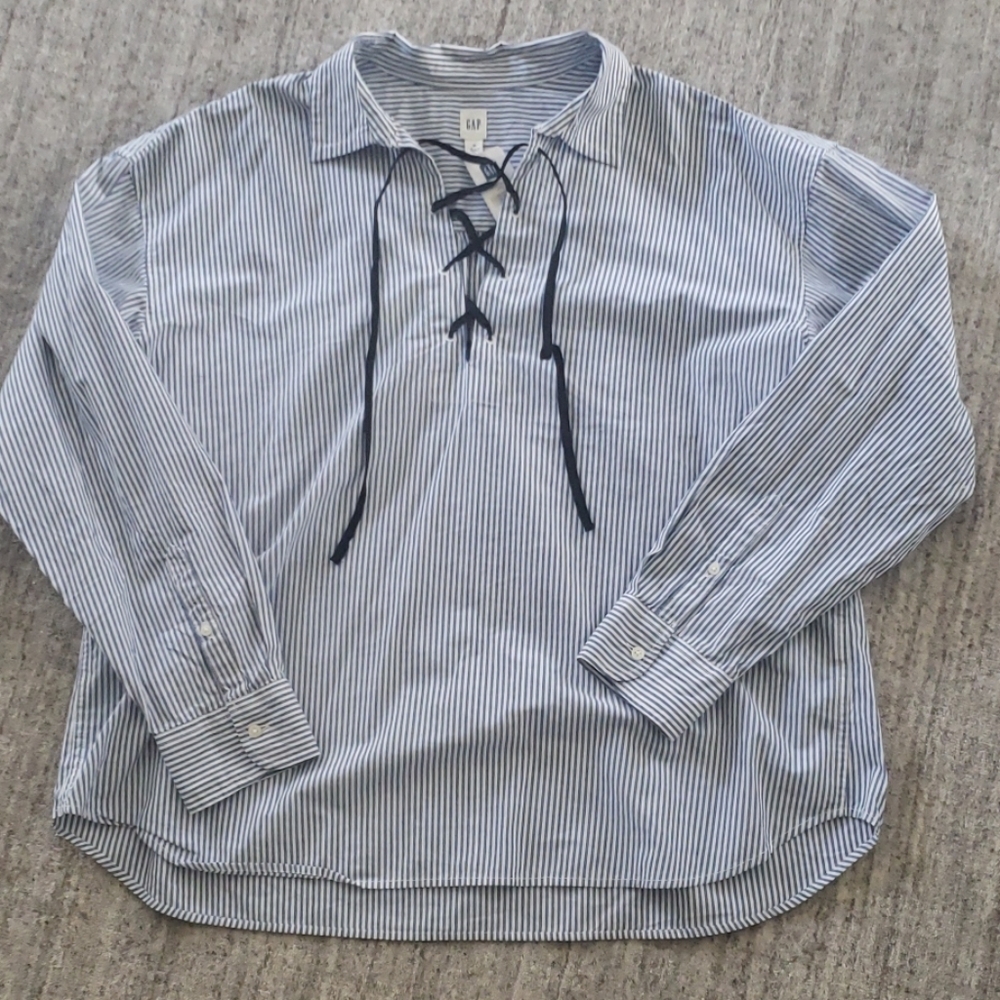 GAP Lace Up Collared Shirt NWT